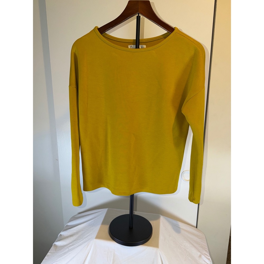 The Willow Tree Boutique Long Sleeve Top Women XS Mustard Yellow Drop Shoulder - Picture 3 of 7